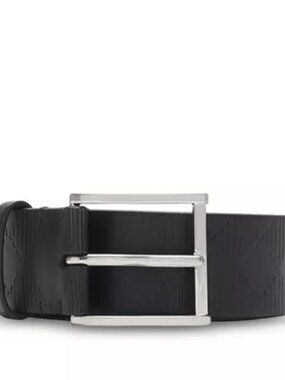 Burberry Black Check Plaid Men's Belt XS